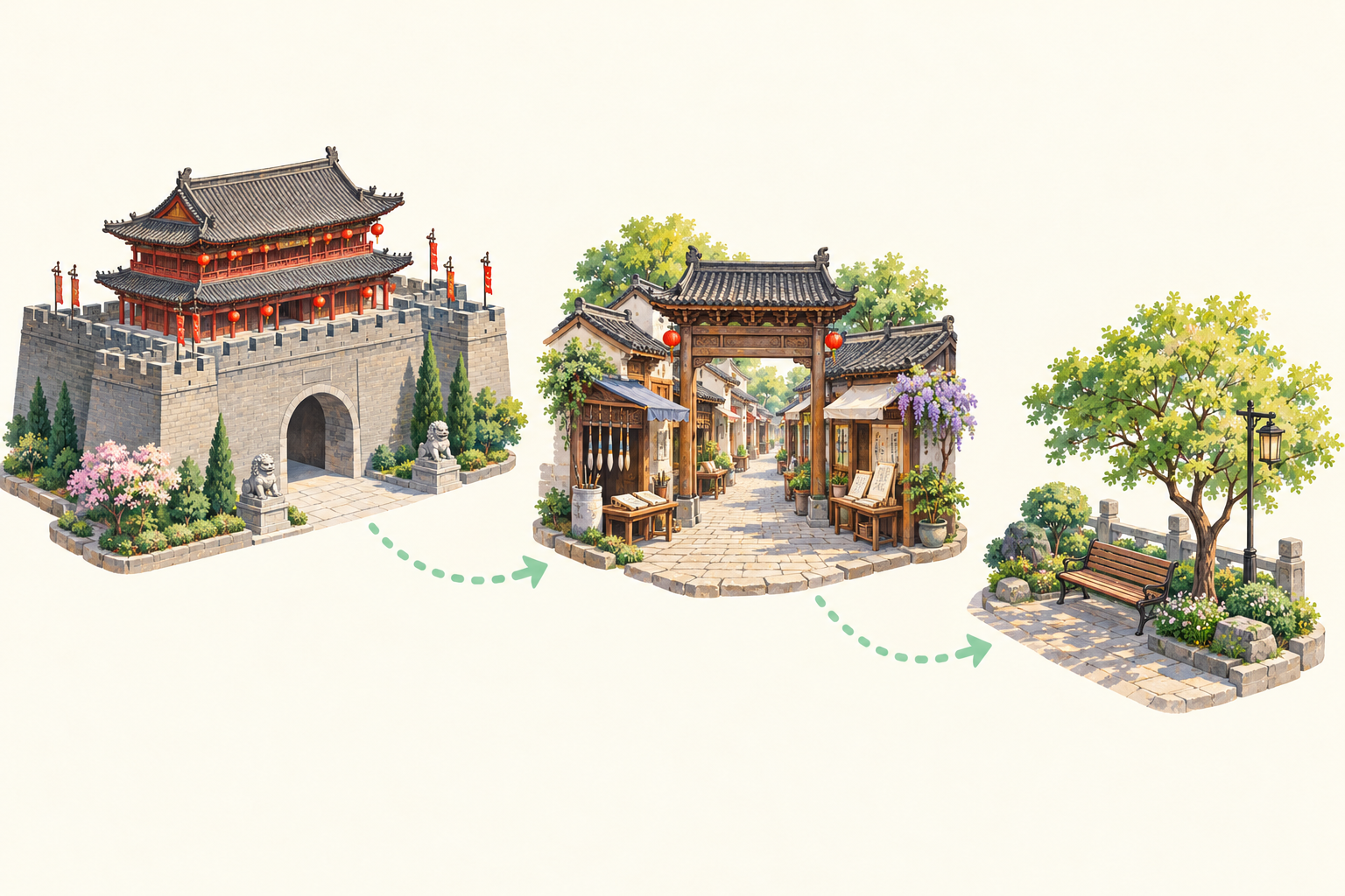 西安城市艺术插图,非赛道图