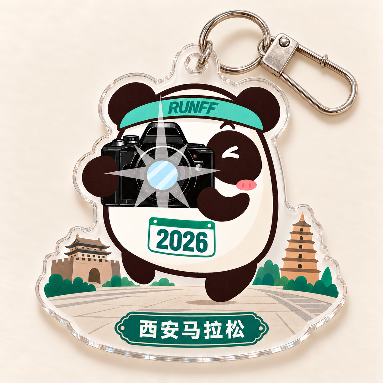 西安熊猫纪念挂件效果图